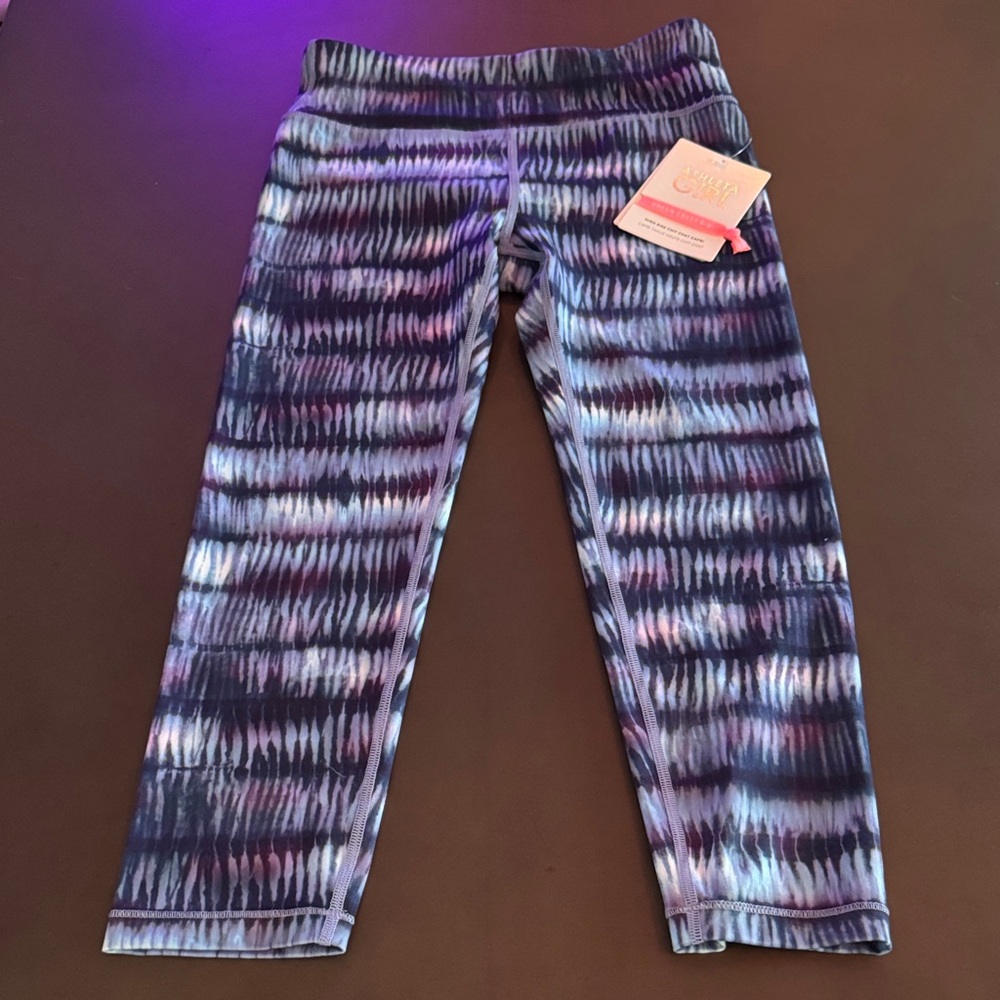 Athleta Kids Tie-Dye Leggings in Blue and Purple